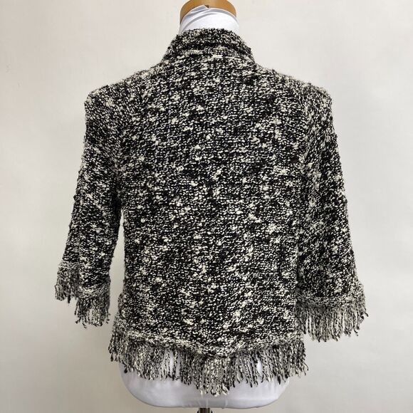 St. John Sport Women's Sweater Petite SP Black White Wool Blend - Picture 5 of 11